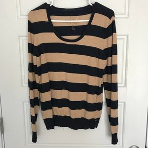 Navy blue and tan sweater